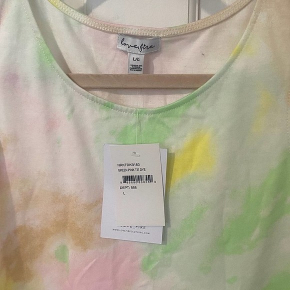 NWT Love.Fire Tie Dyed Layered Tank Top - Picture 2 of 4